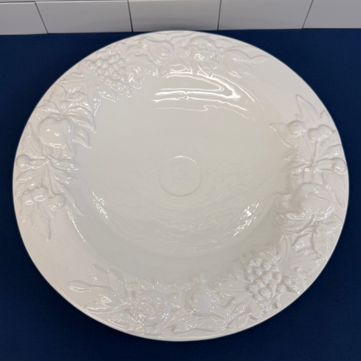 Antica Fornace Italian Embossed Ceramic Fruit Platter