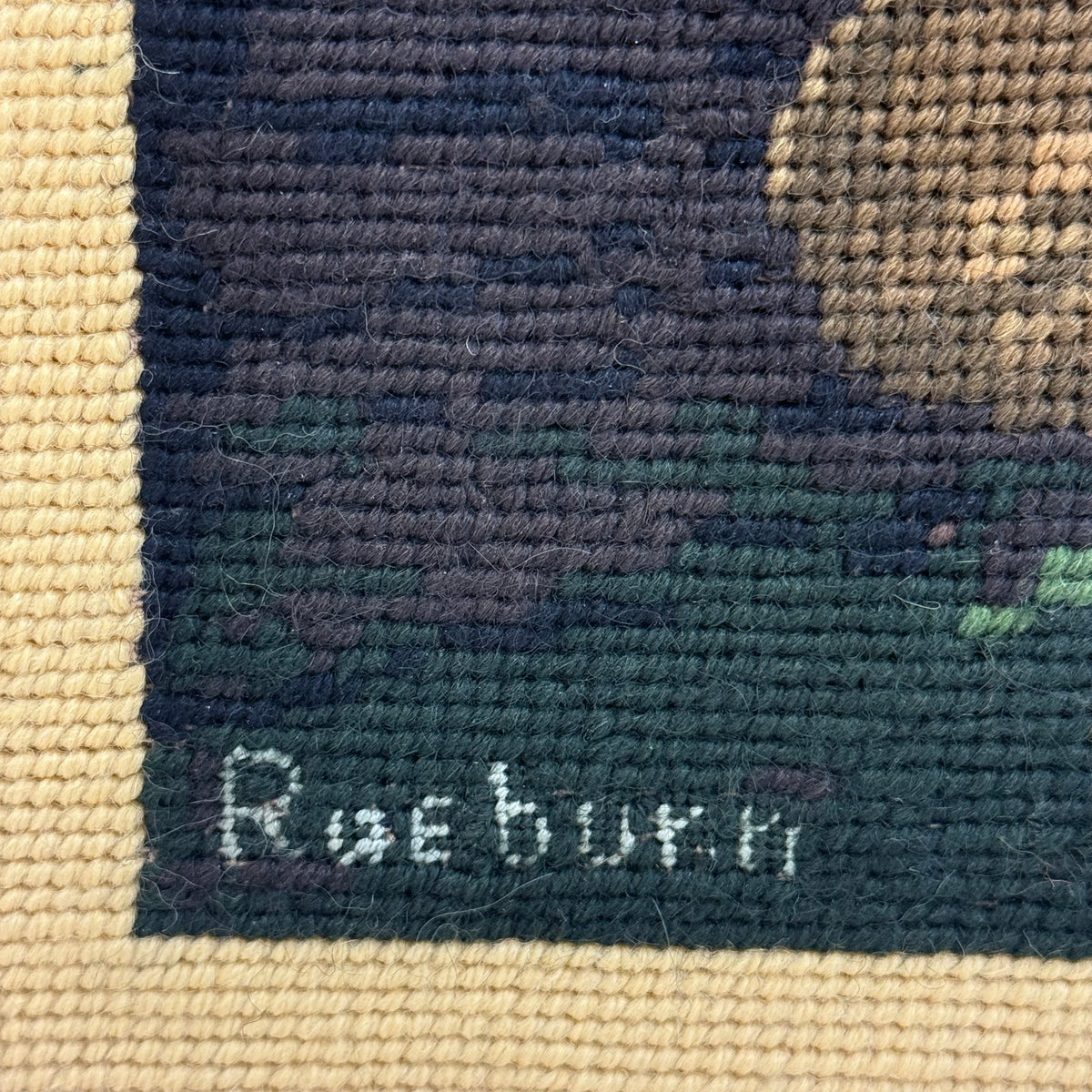 Raeburn Boy with a Rabbit Framed Needlepoint Portrait Art