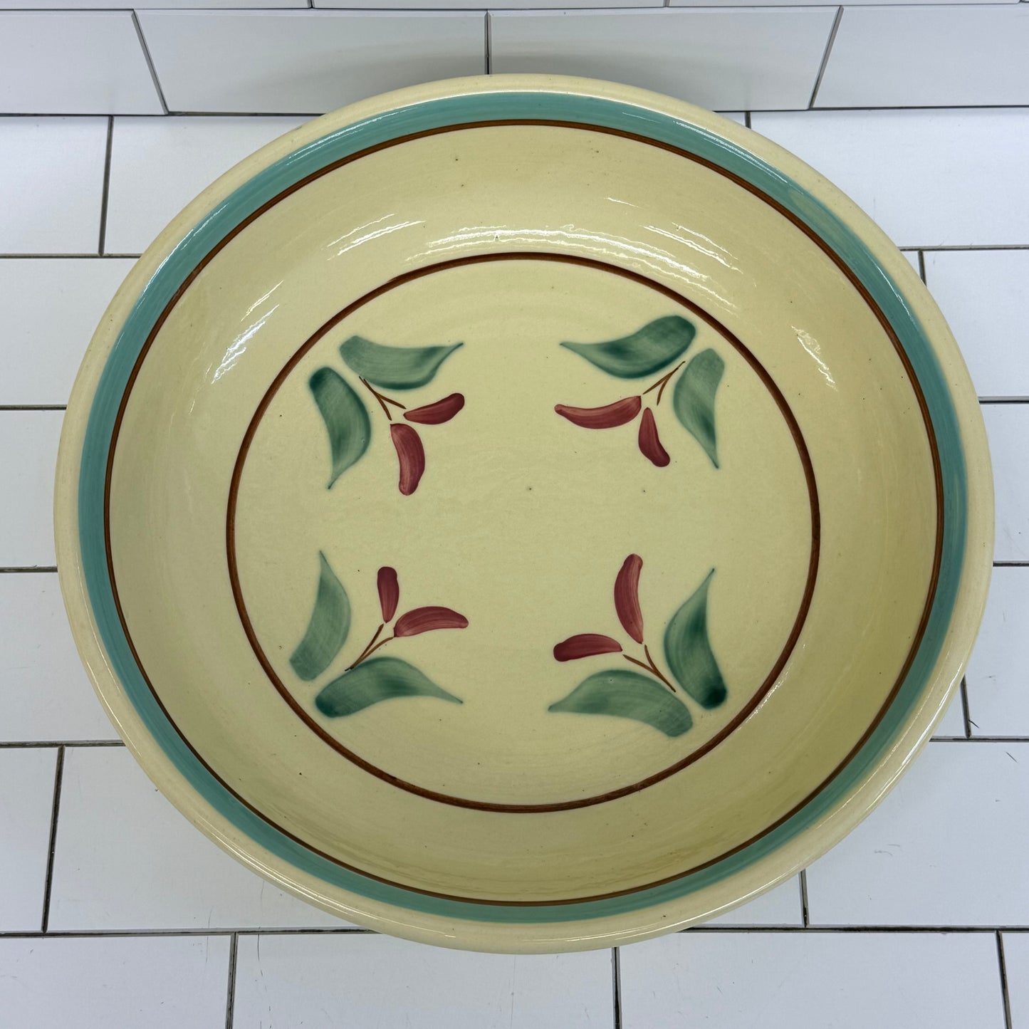Robinson Ransbottom Floral Stoneware Bowl 1950s