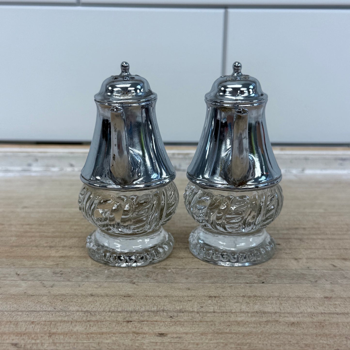 Teapot Salt & Pepper Set, Silver plate