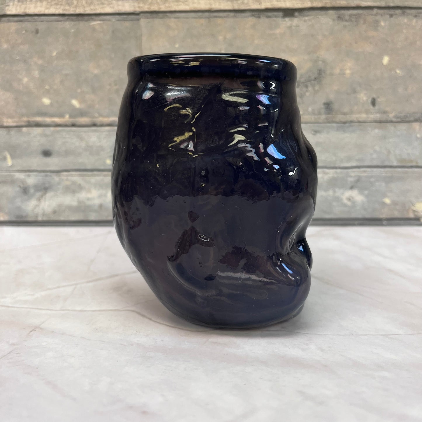 Oliver Doriss Hand Blown Glass Baby Head Cup, 1987