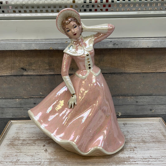 Holland Mold Lady in Pink Figurine 15", 1950s