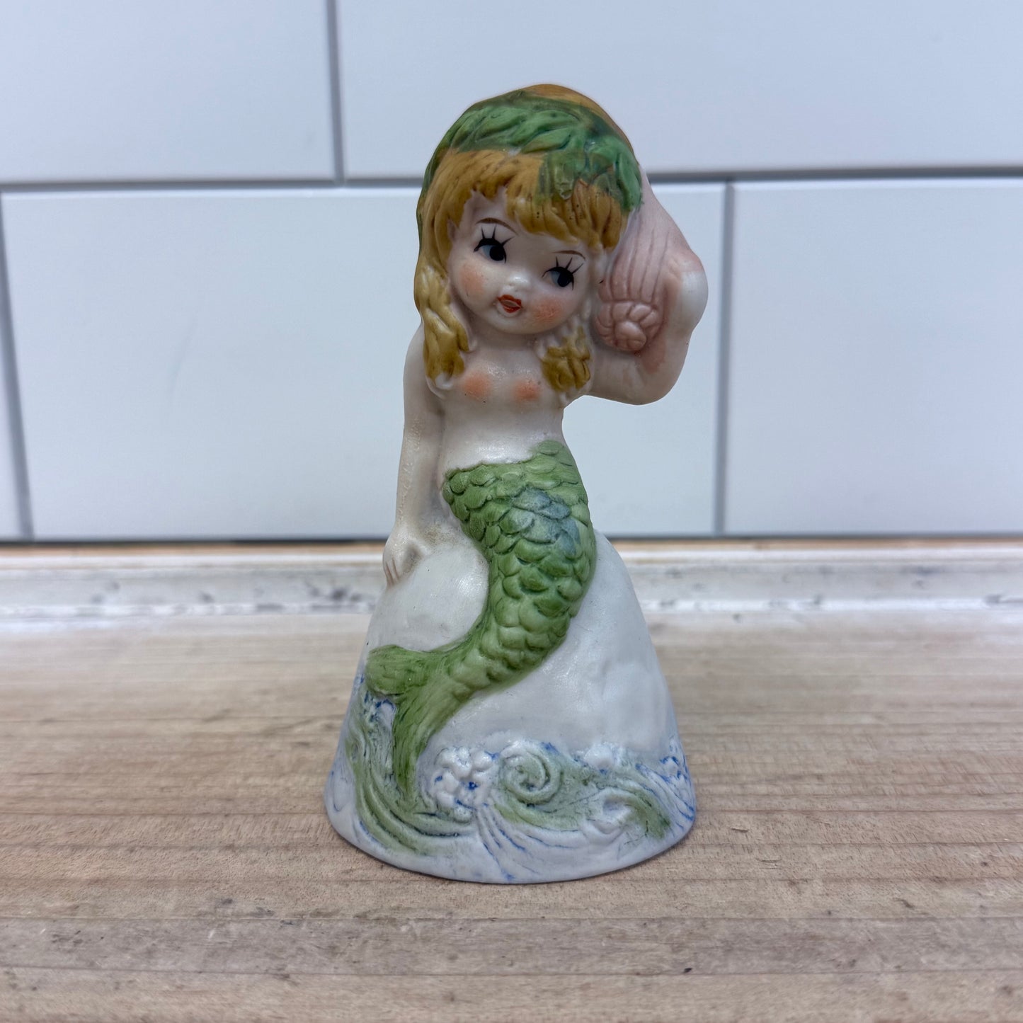 Jasco Adorabelles Mermaid Hand Bell, 1979 Bisque