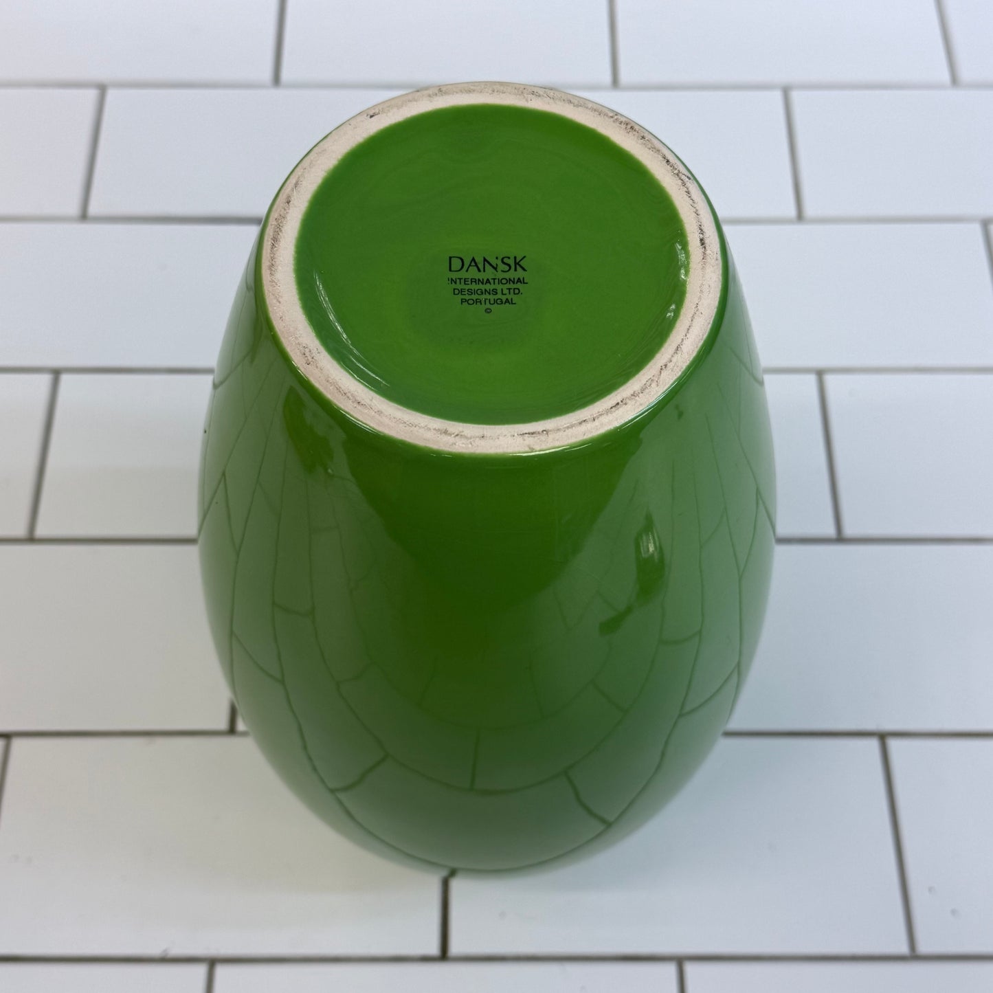 Dansk Apple Green Ceramic Vase Portugal 1980s–1990s
