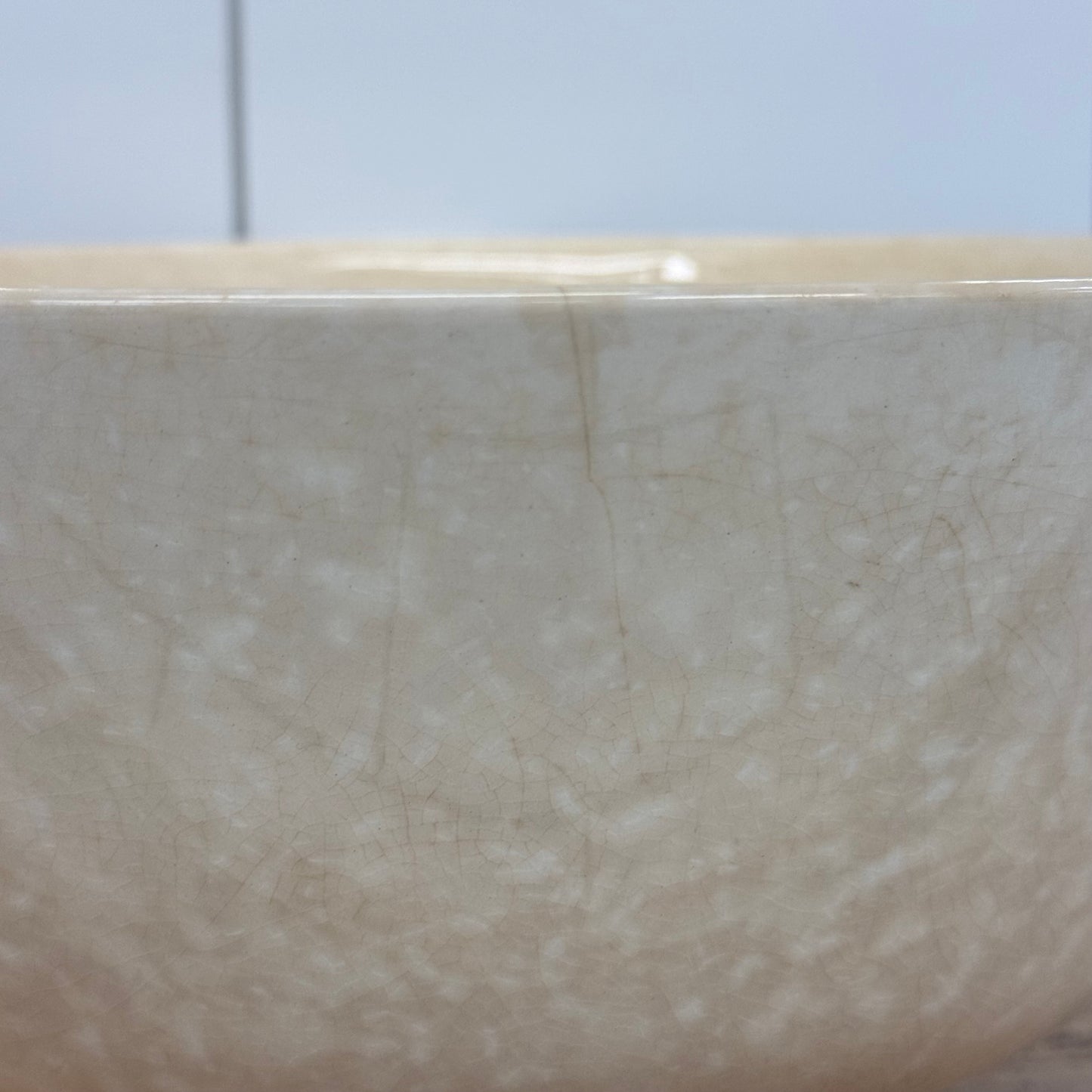 American Cream Glazed Stoneware Mixing Bowl 1940s–50s