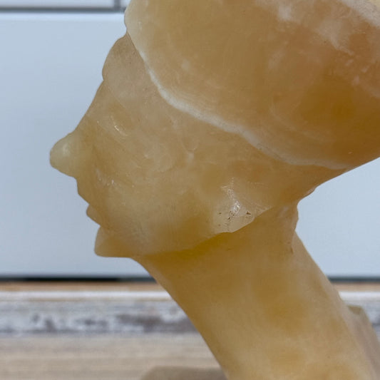 Egyptian Alabaster Nefertiti Bust Sculpture Egypt