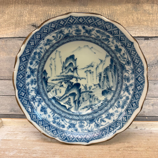Arita Blue & White Pottery Bowls, Set of 2