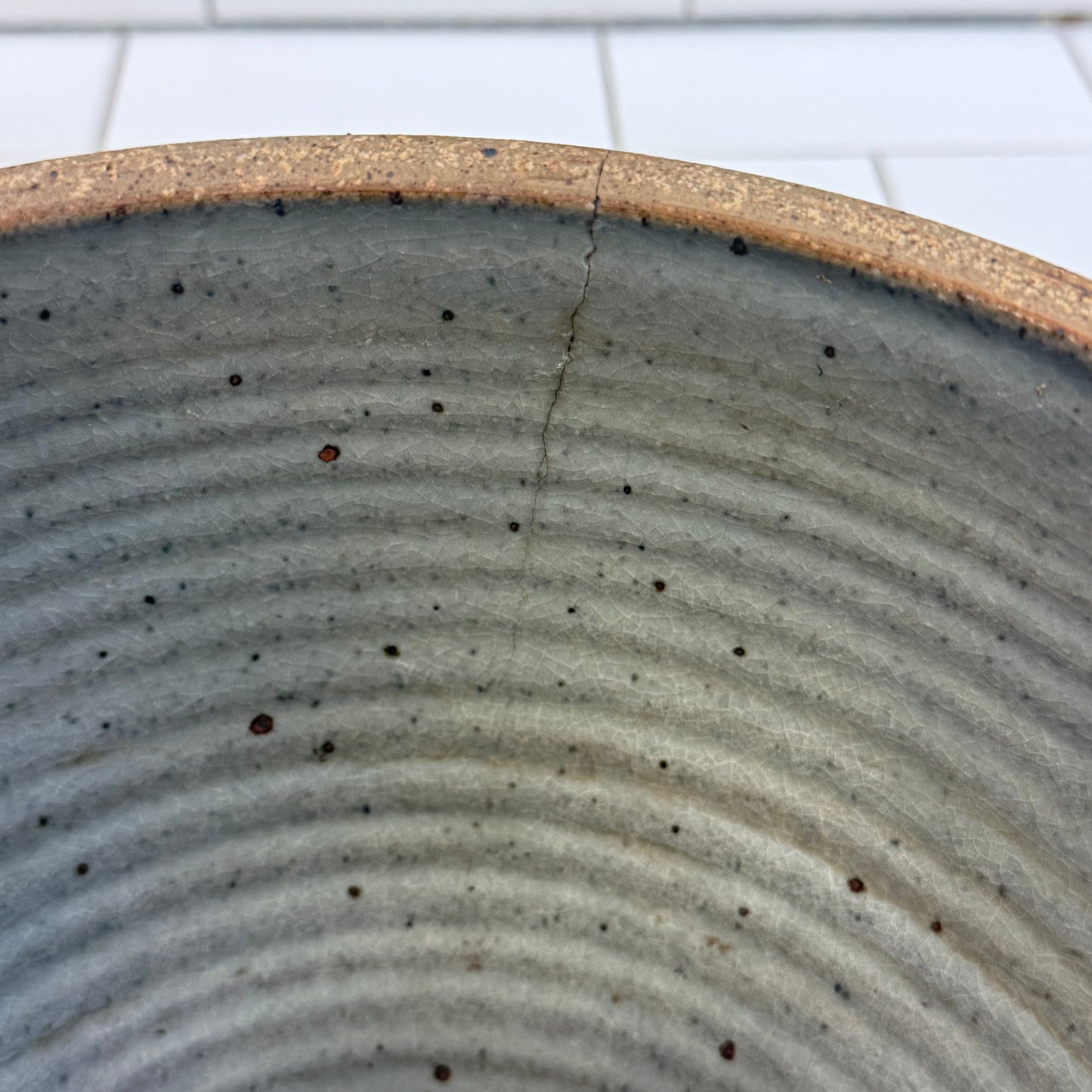 Studio Art Pottery Stoneware Planter Gray Glaze