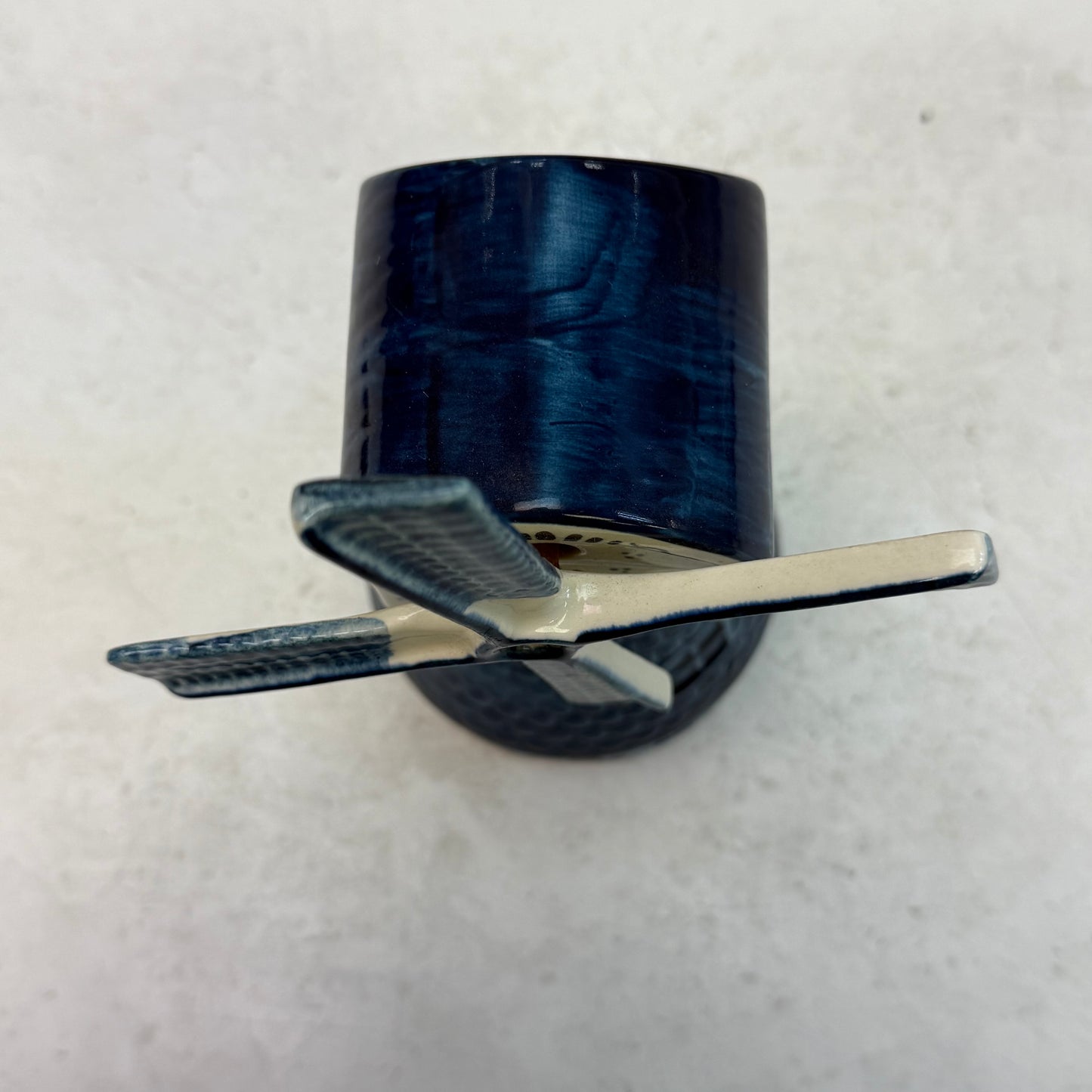 Blauw Delfts Hand Painted Ceramic Windmill Music Box, 1980s