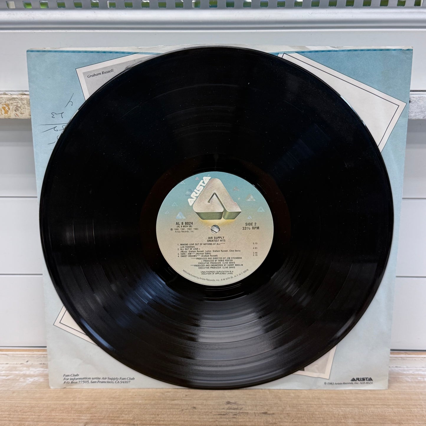 Air Supply Greatest Hits Vinyl Record LP 1983