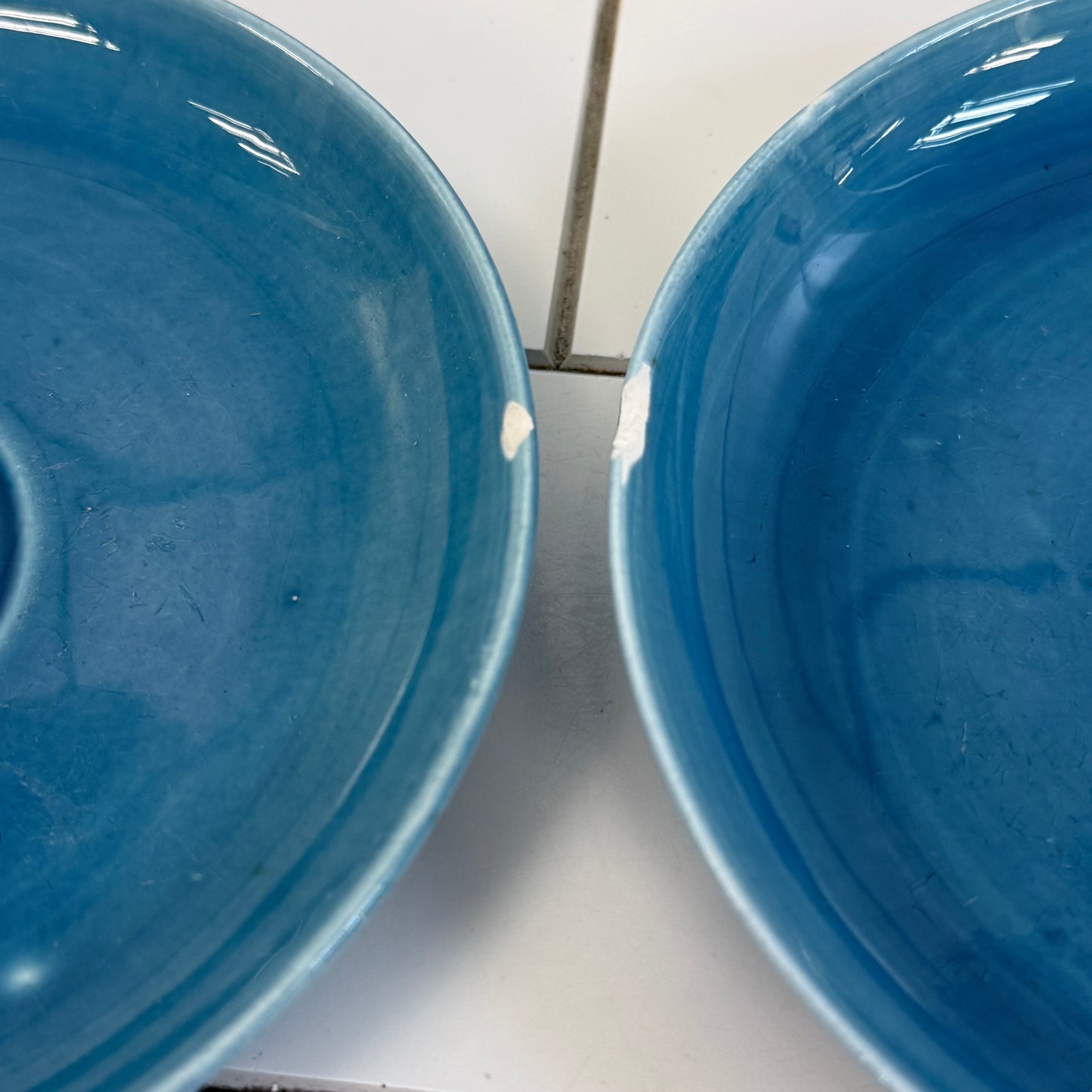 Japanese Blue Glazed Porcelain Tea Set 18 Piece Mid Century