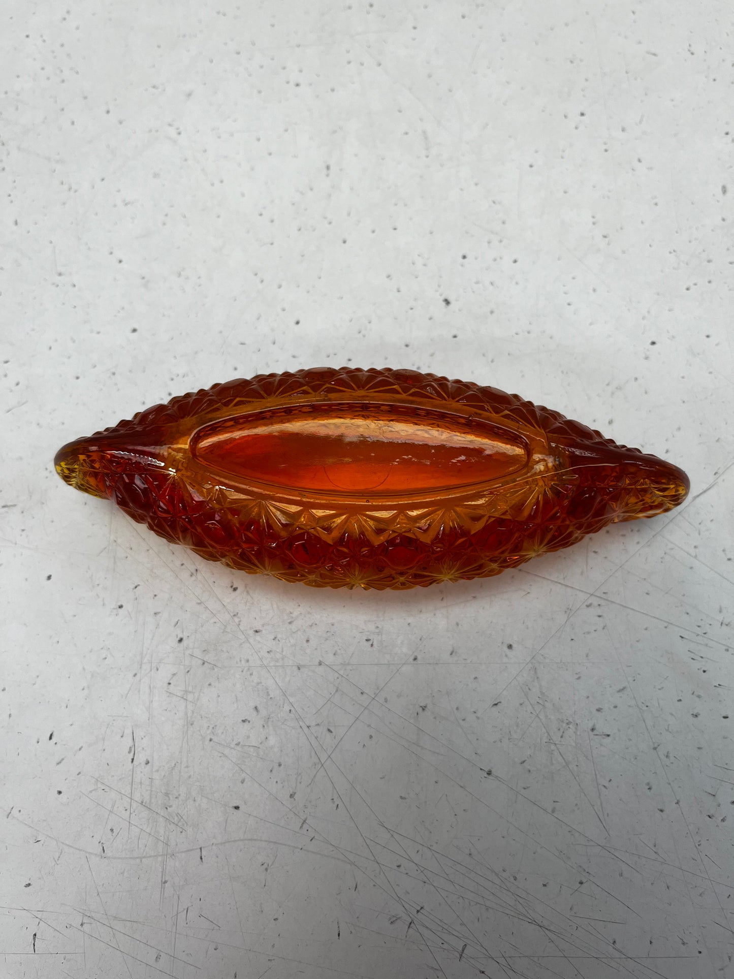 Fenton Amber Glass Canoe, 1960s