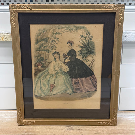French Fashion Print After Héloïse Leloir Leroy Antique 1860s