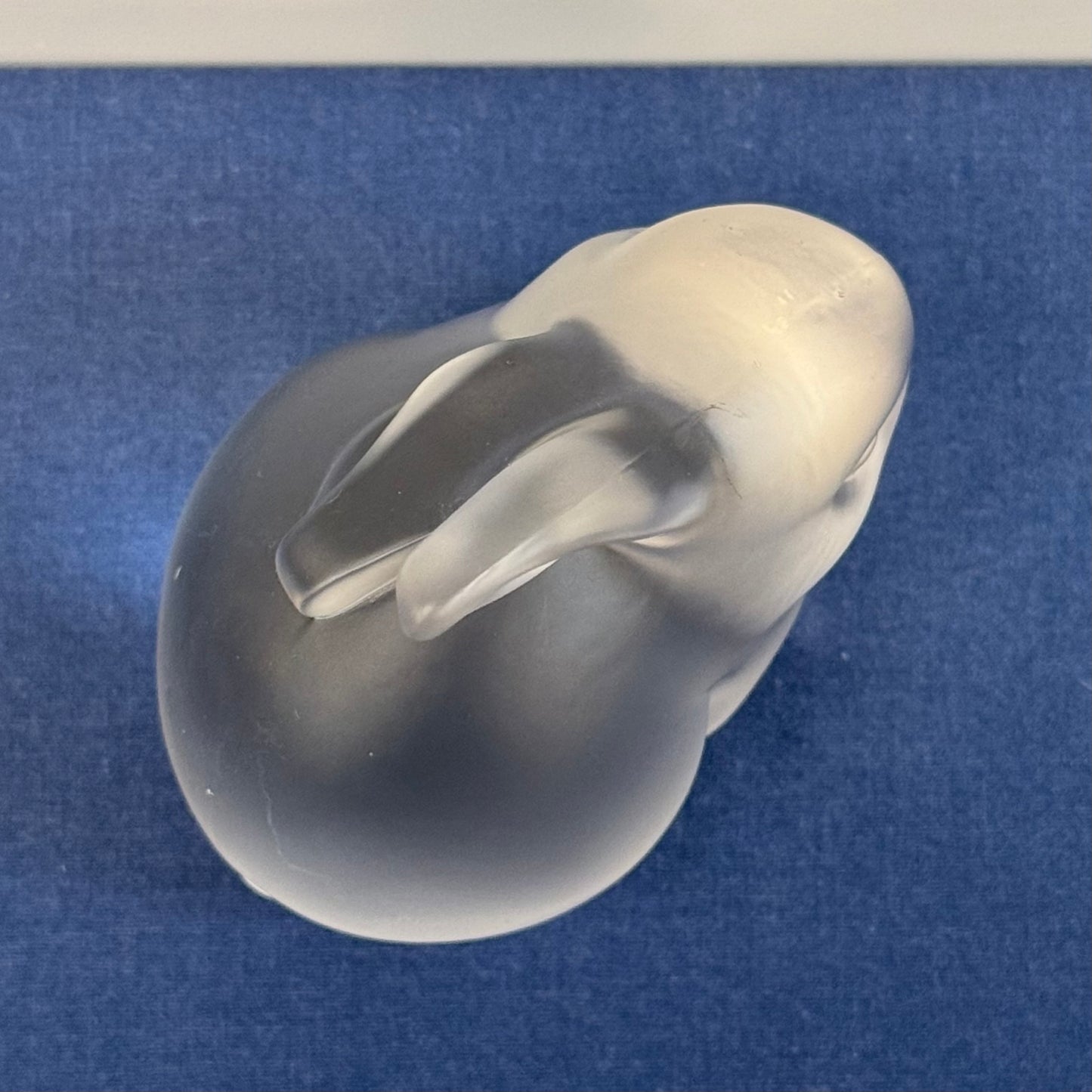 Fenton Satin Glass Rabbit Paperweight Figurine USA Vintage 1980s