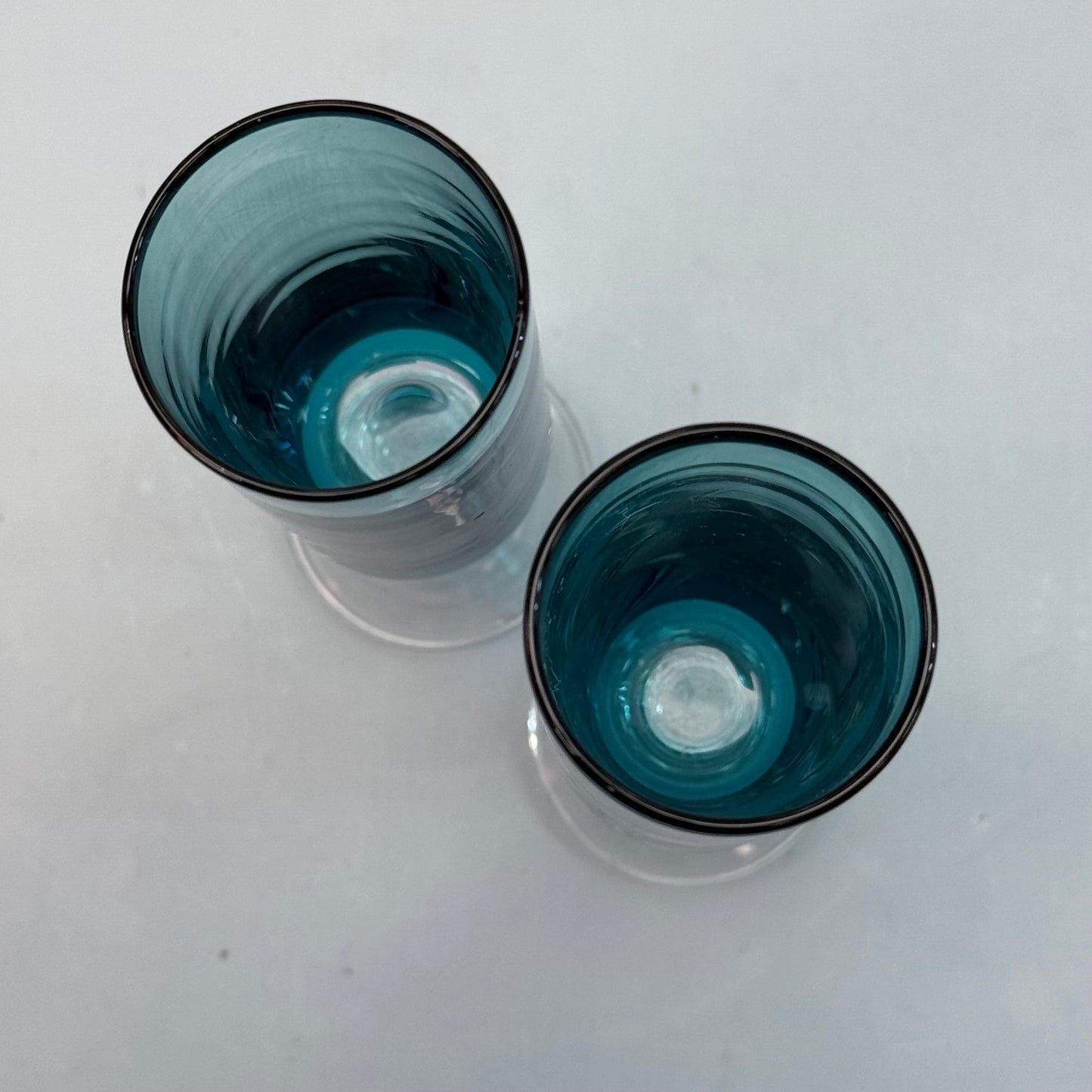 Peacock Blue Glasses, Set of 2