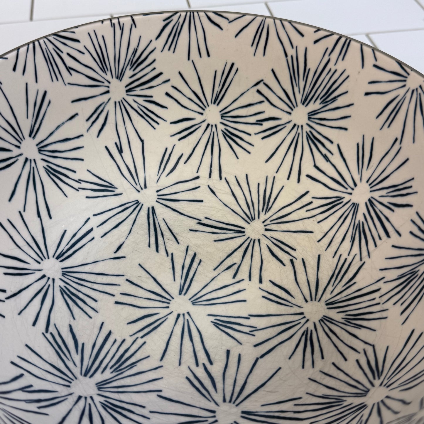 Crate & Barrel Mai Floral Ceramic Serving Bowl