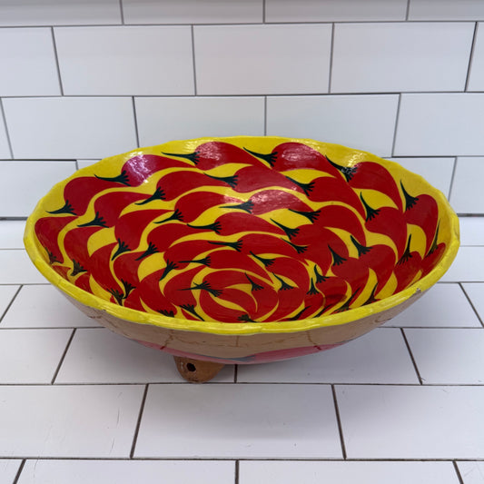 Mexican Art Pottery Chili Pepper Serving Bowl