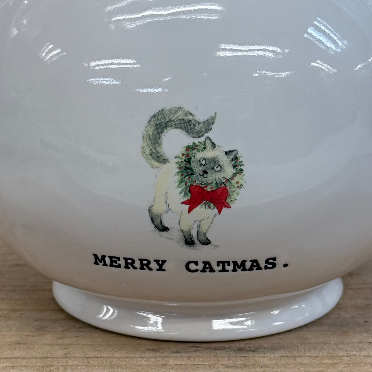 Rae Dunn Merry Catmas Christmas Cat Teapot