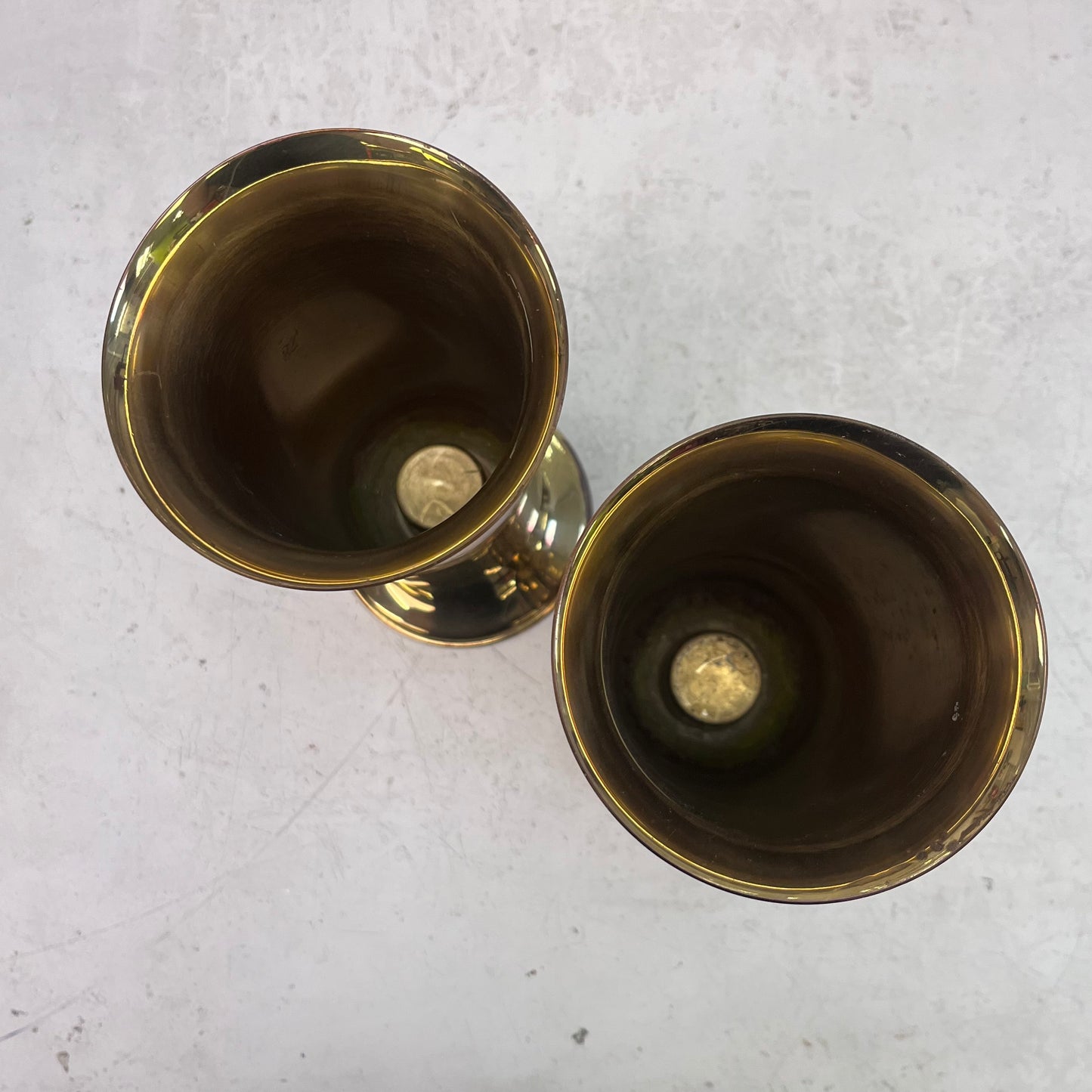 Solid Brass Vases, Set of 2