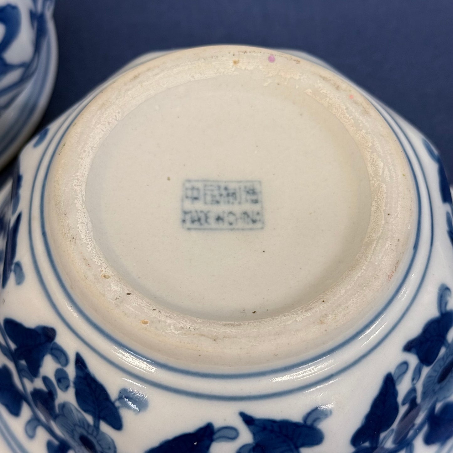 Blue White Floral Ceramic Planters Cachepots Set of 2