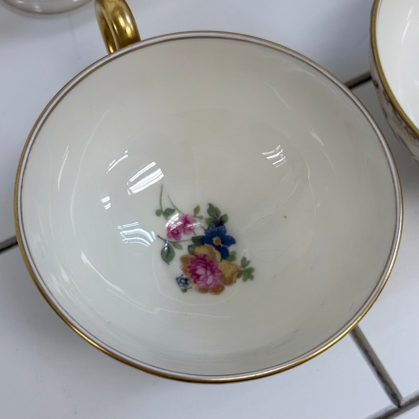Bohemia Royal Ivory Teacup & Saucer Set of 8 Vintage 1930s