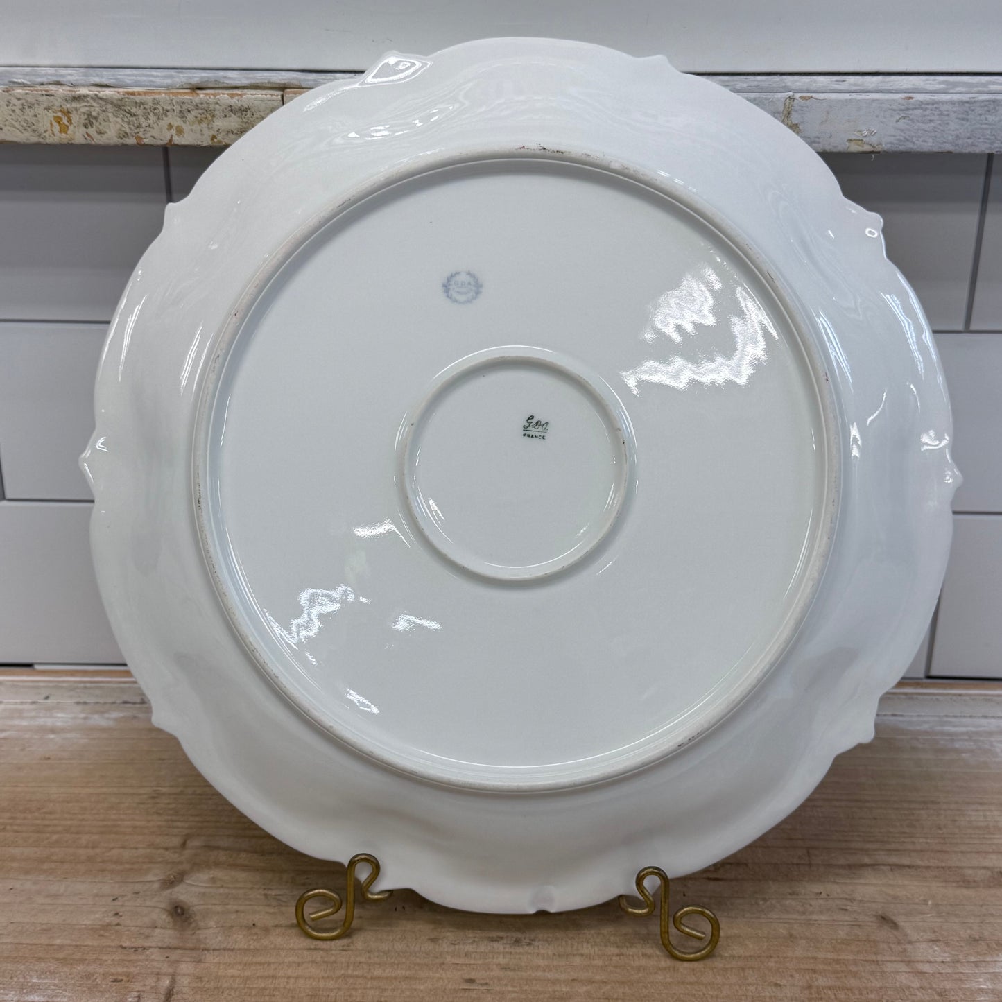 GDA Limoges Serving Dish Rose Gilt Porcelain Platter Antique c.1900