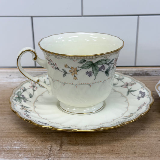 Bone China Teacup & Saucer Lot of 4 Vintage c.1950s-1970s