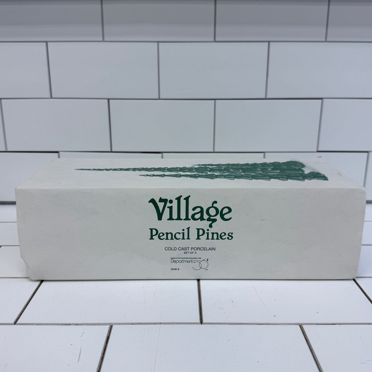 Department 56 Village Pencil Pines Set of 3 Trees #5246-9