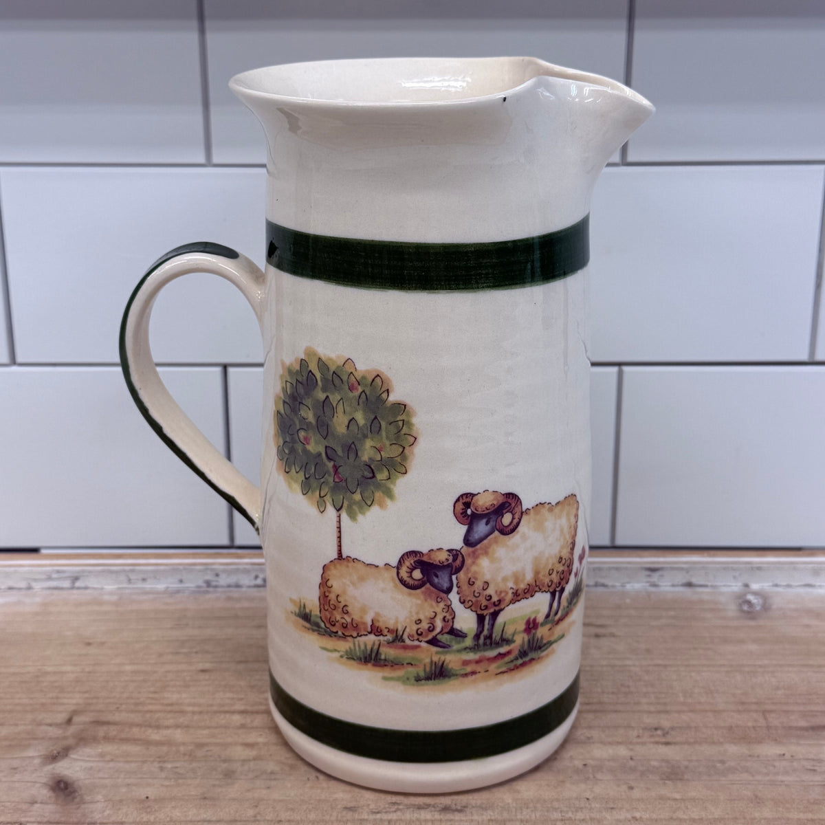 Tranquilline Etruria England Sheep Pottery Pitcher Antique 1920s