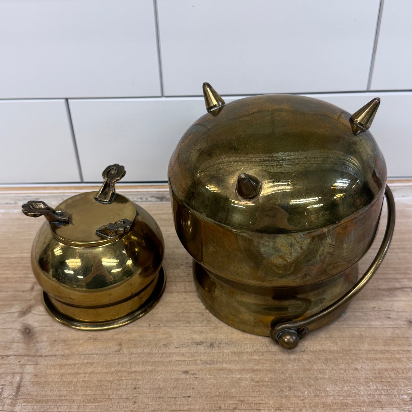 Vintage Brass Tray Smudge Pot & Claw Foot Bowl Lot of 3