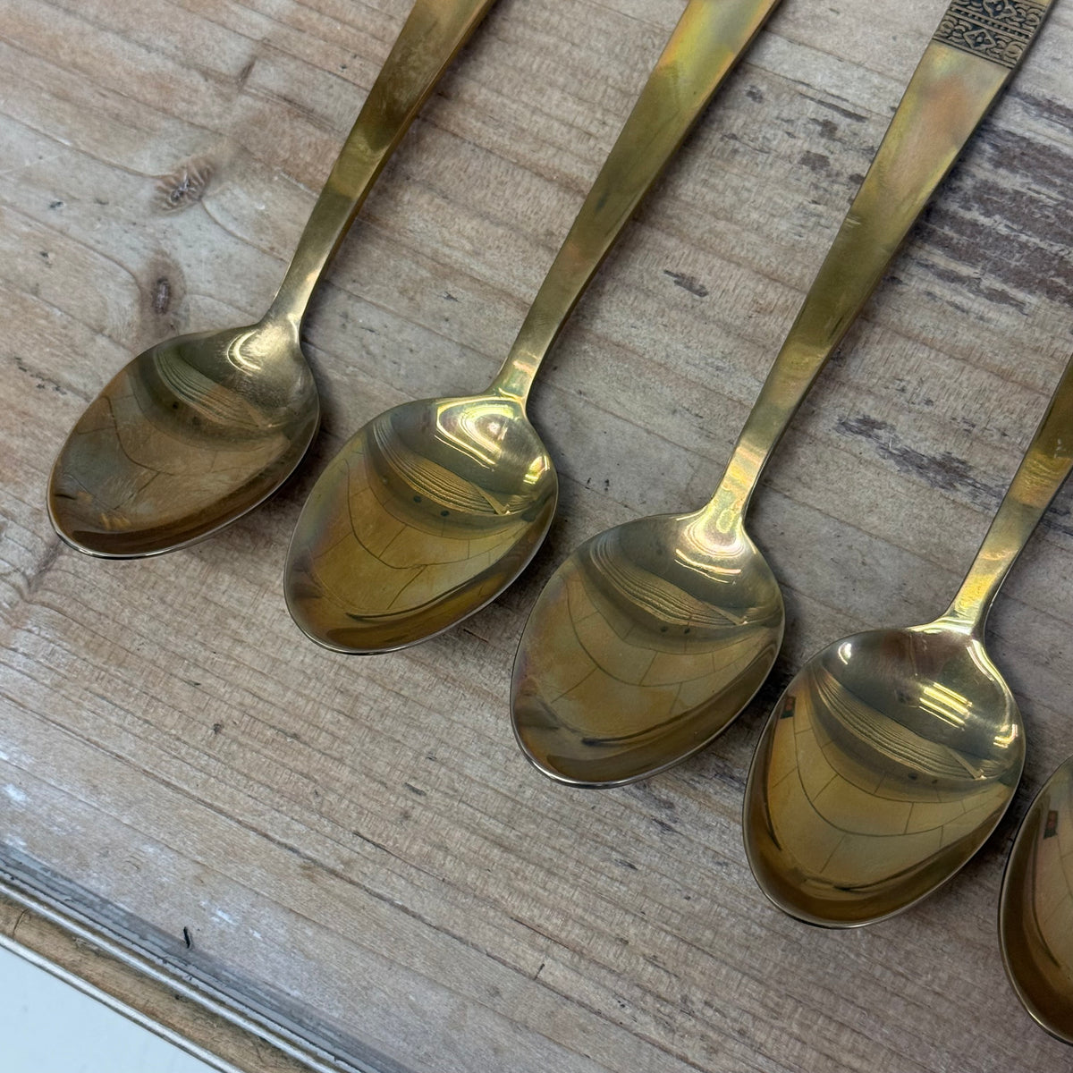 Fabulous Things Brass Teaspoons Set of 6 Boxed