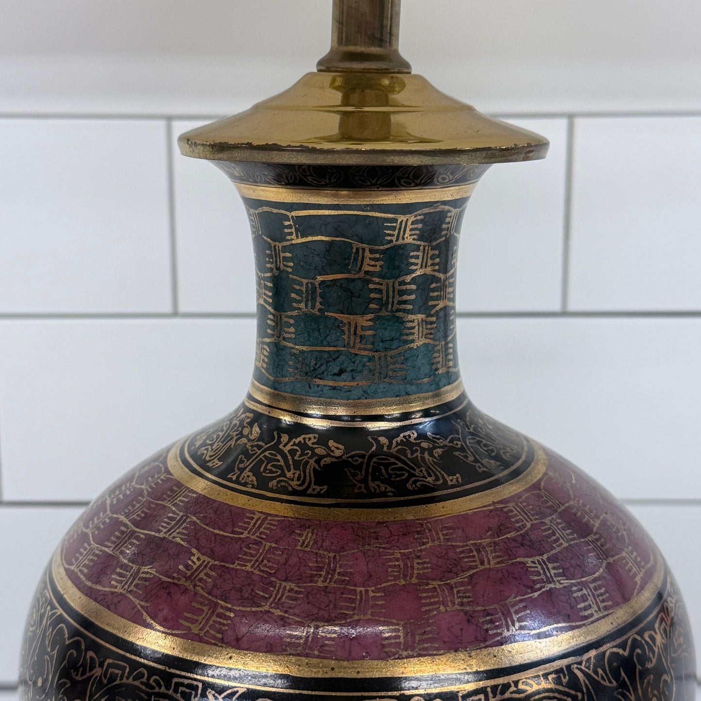 Chinoiserie Table Lamp Mid Century Hollywood Regency