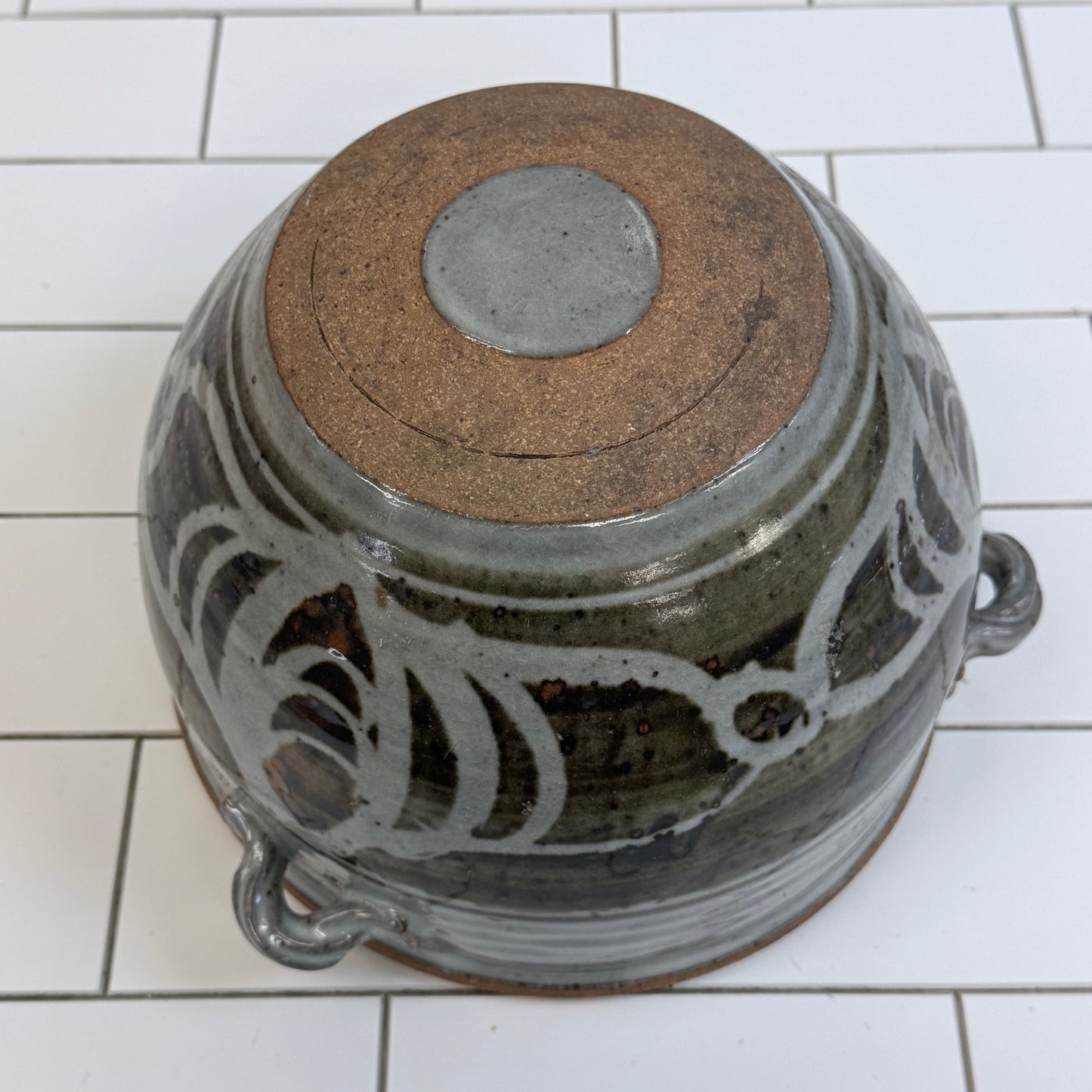 Studio Art Pottery Stoneware Planter Gray Glaze