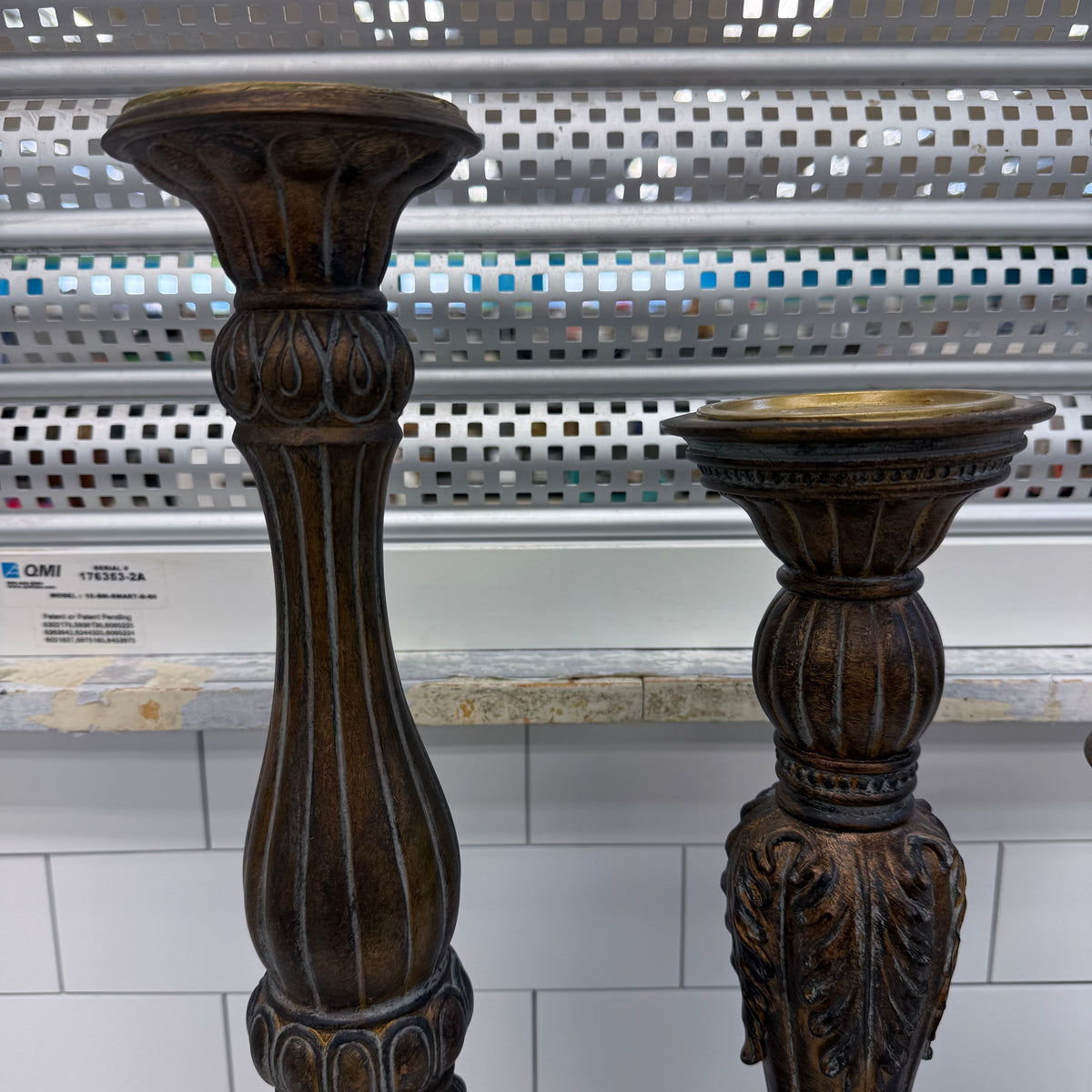 Fitz & Floyd Ornate Pillar Candle Holders Set of 3