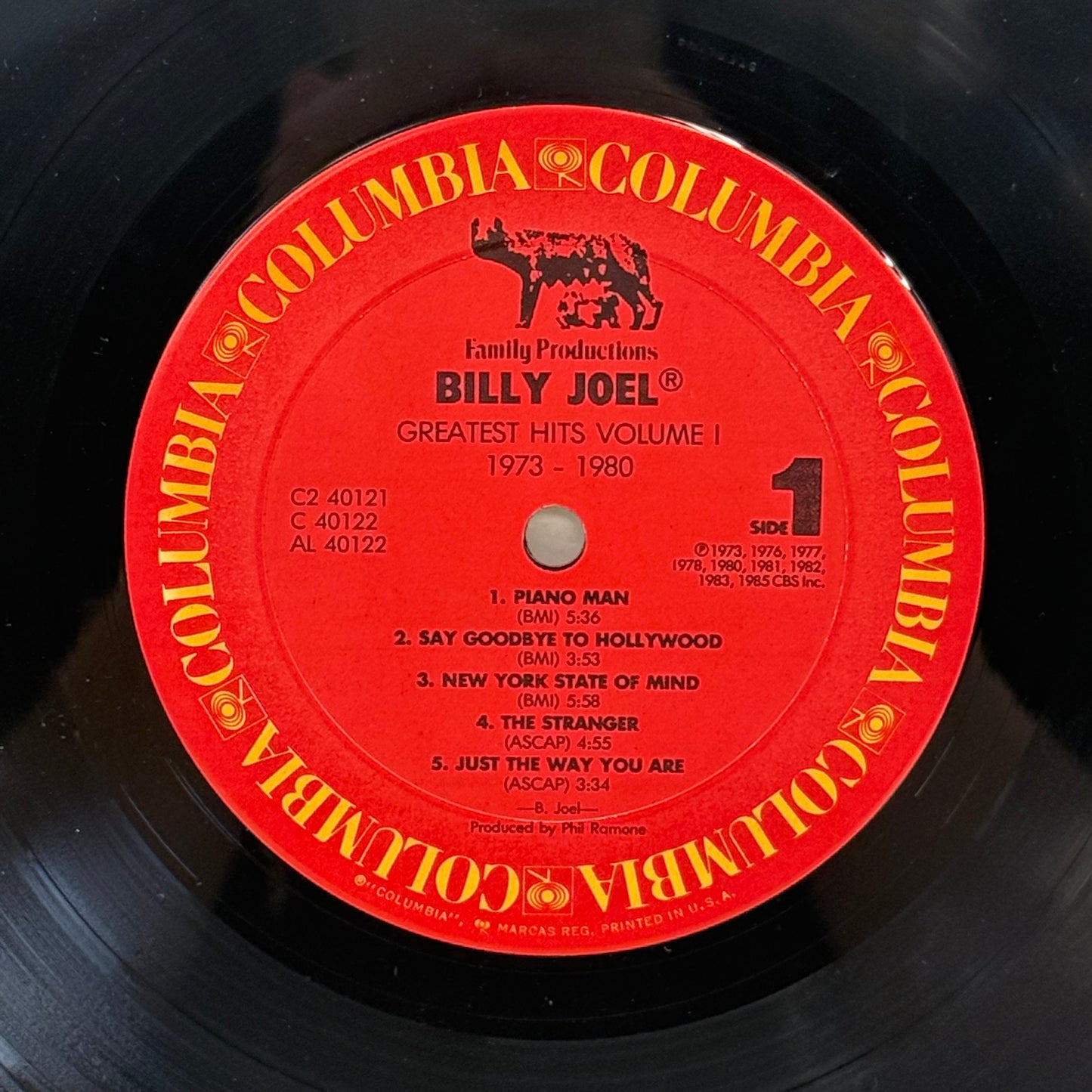 Billy Joel Greatest Hits Volume I Double Vinyl Record 1985 C2 40121