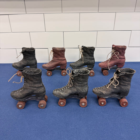 Vintage Roller Skate Figurines Set of 7 Resin Retro Rink Decor