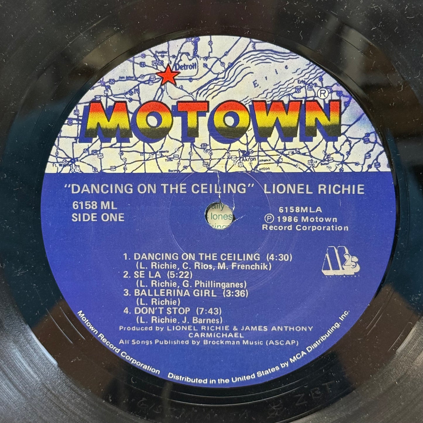 Lionel Richie Dancing on the Ceiling Vinyl Record LP 1986 #6158ML