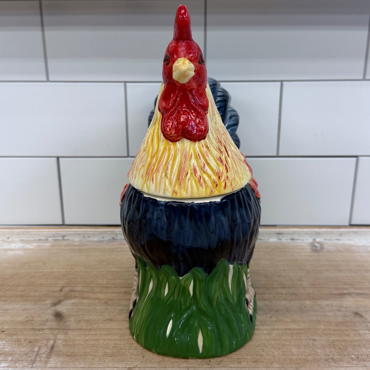 Farmhouse Rooster Ceramic Cookie Jar
