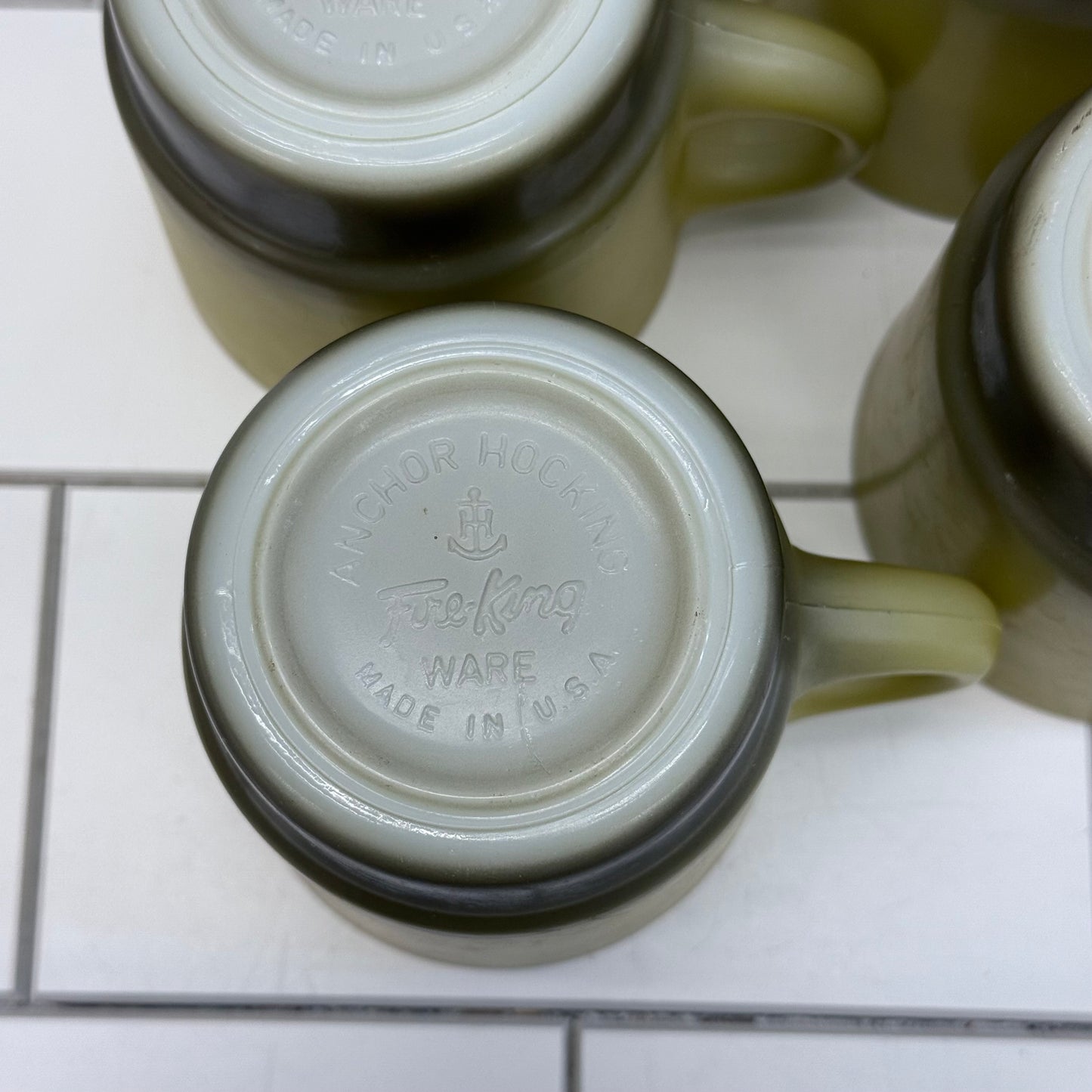 Fire King Mugs Stackable Glass, Set of 4