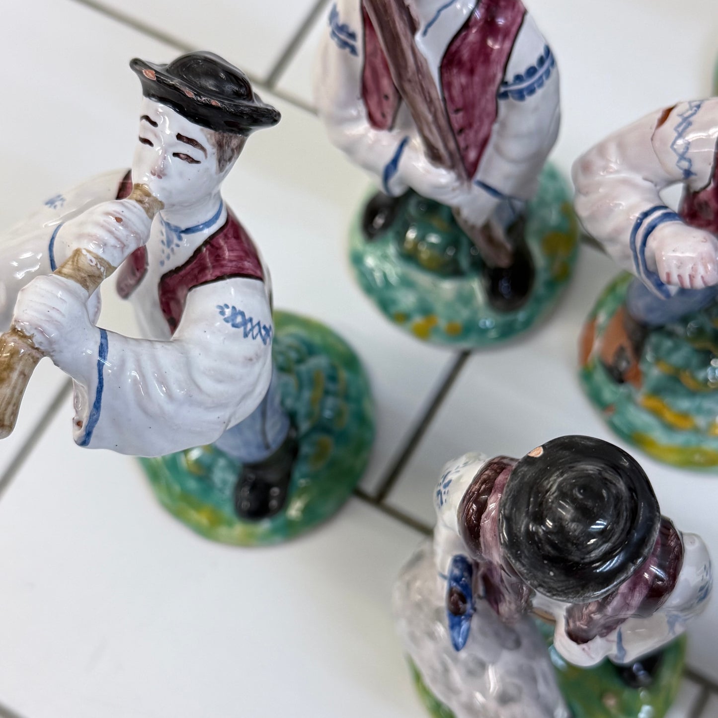 Eastern European Folk Musician Figurines Set of 7 Ceramic 1992