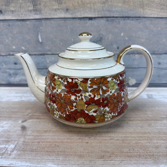 Sadler Floral Porcelain Teapot, Rare Pattern 1940s