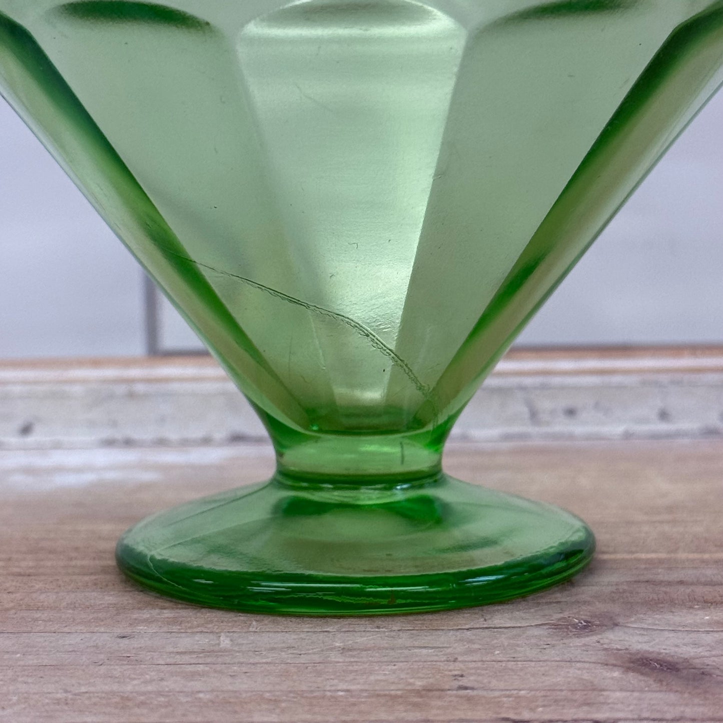 Federal Glass Uranium Glass Sherbet Dishes Set of 8