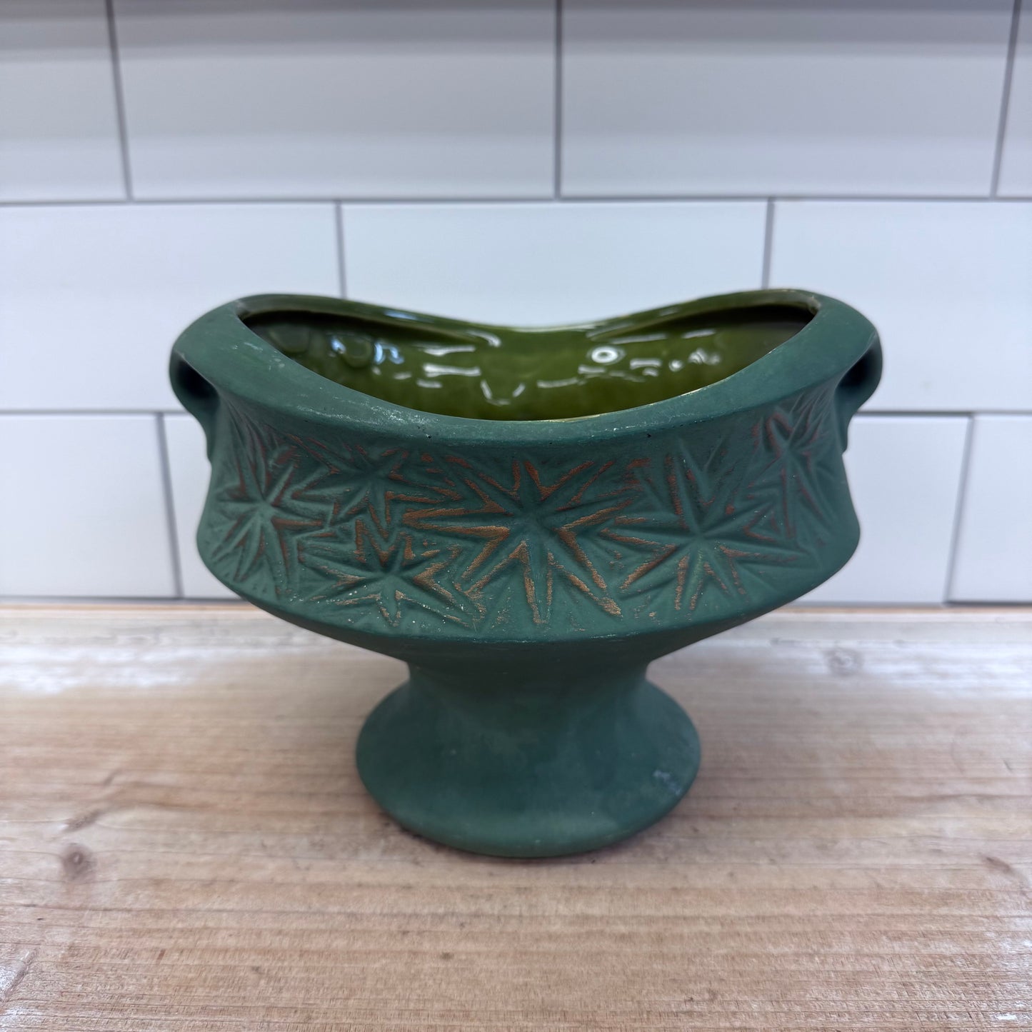 McCoy Planter Atomic Starburst Pottery Dish, 1968