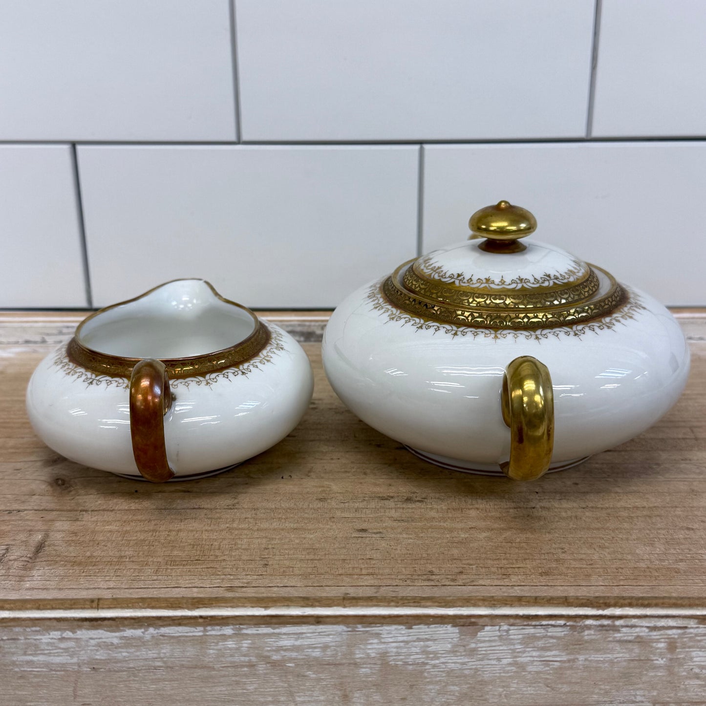 Coronet CMC Limoges Creamer & Sugar Bowl 1906-1914