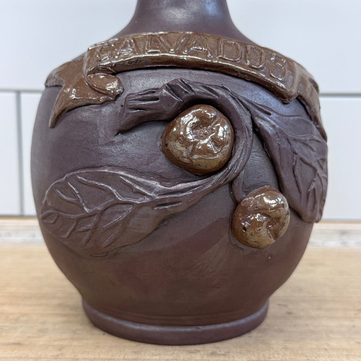 French Calvados Apple Brandy Ceramic Jug France 1960s-70s