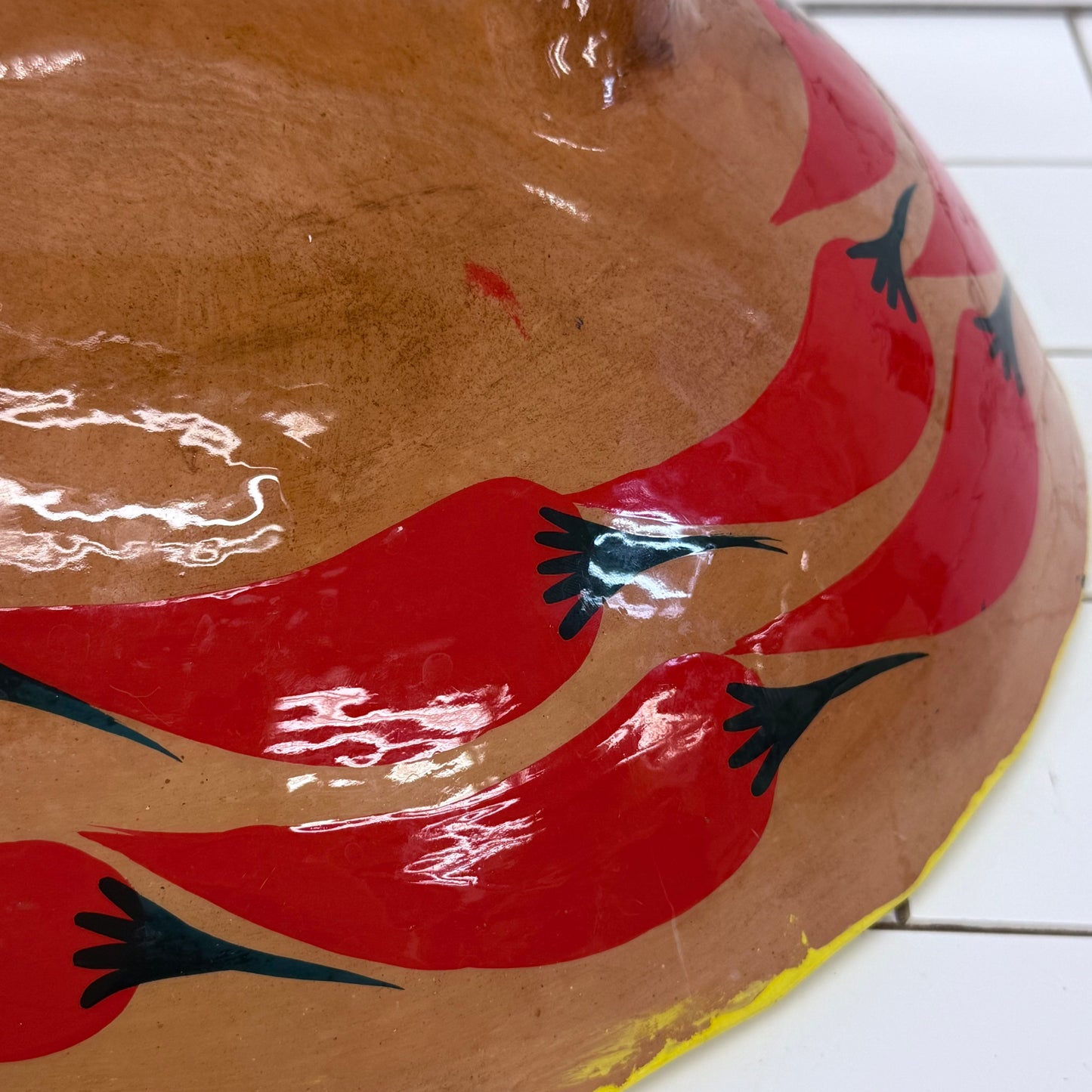 Mexican Art Pottery Chili Pepper Serving Bowl