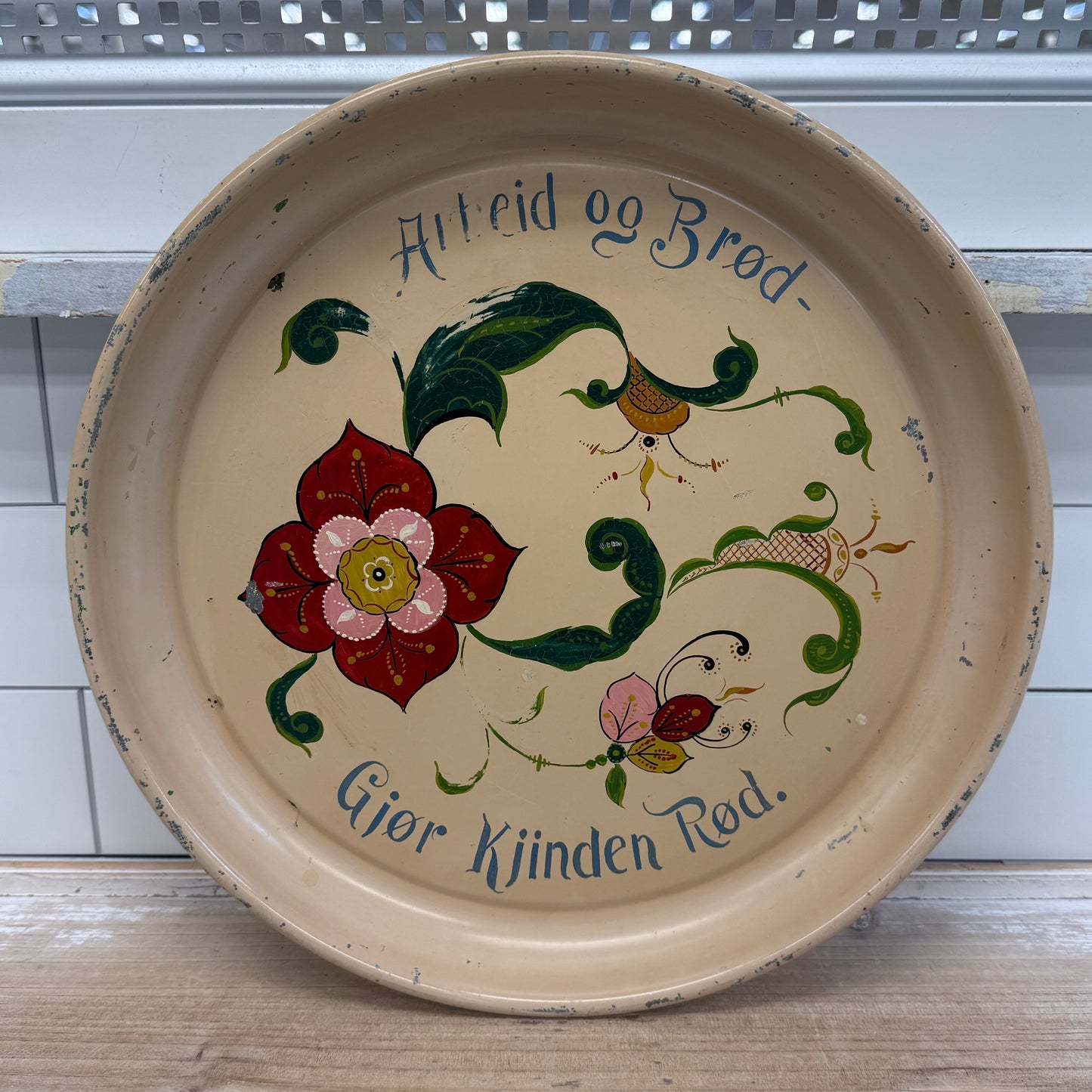 Rosemaling Tray Hand Painted Folk Art