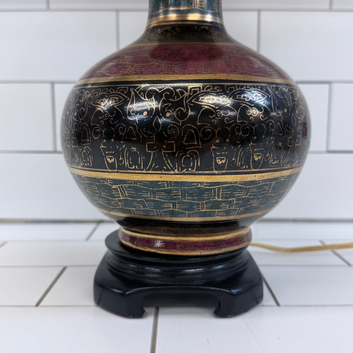 Chinoiserie Table Lamp Mid Century Hollywood Regency