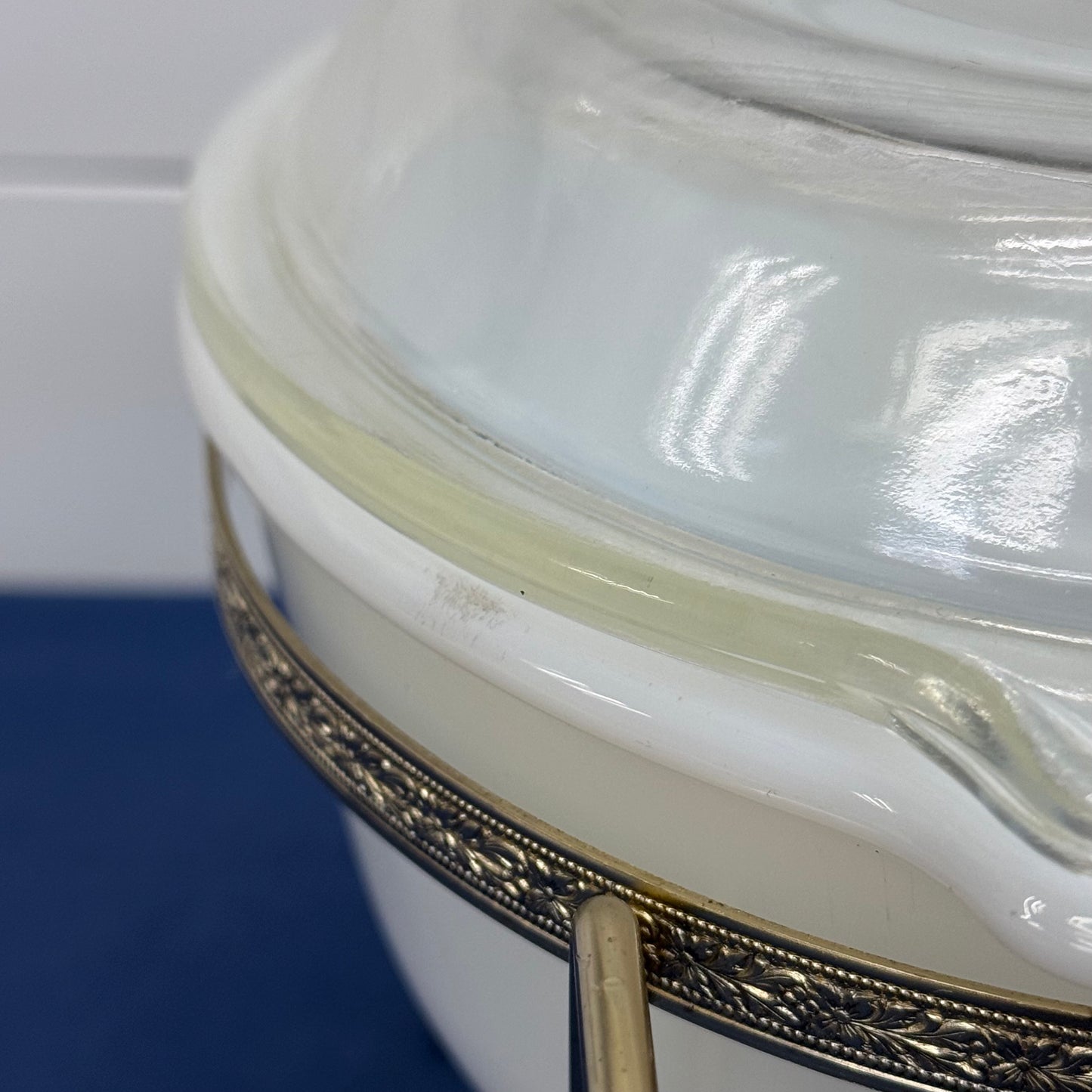 Fire-King Milk Glass Casserole Chafing Dish 1960s