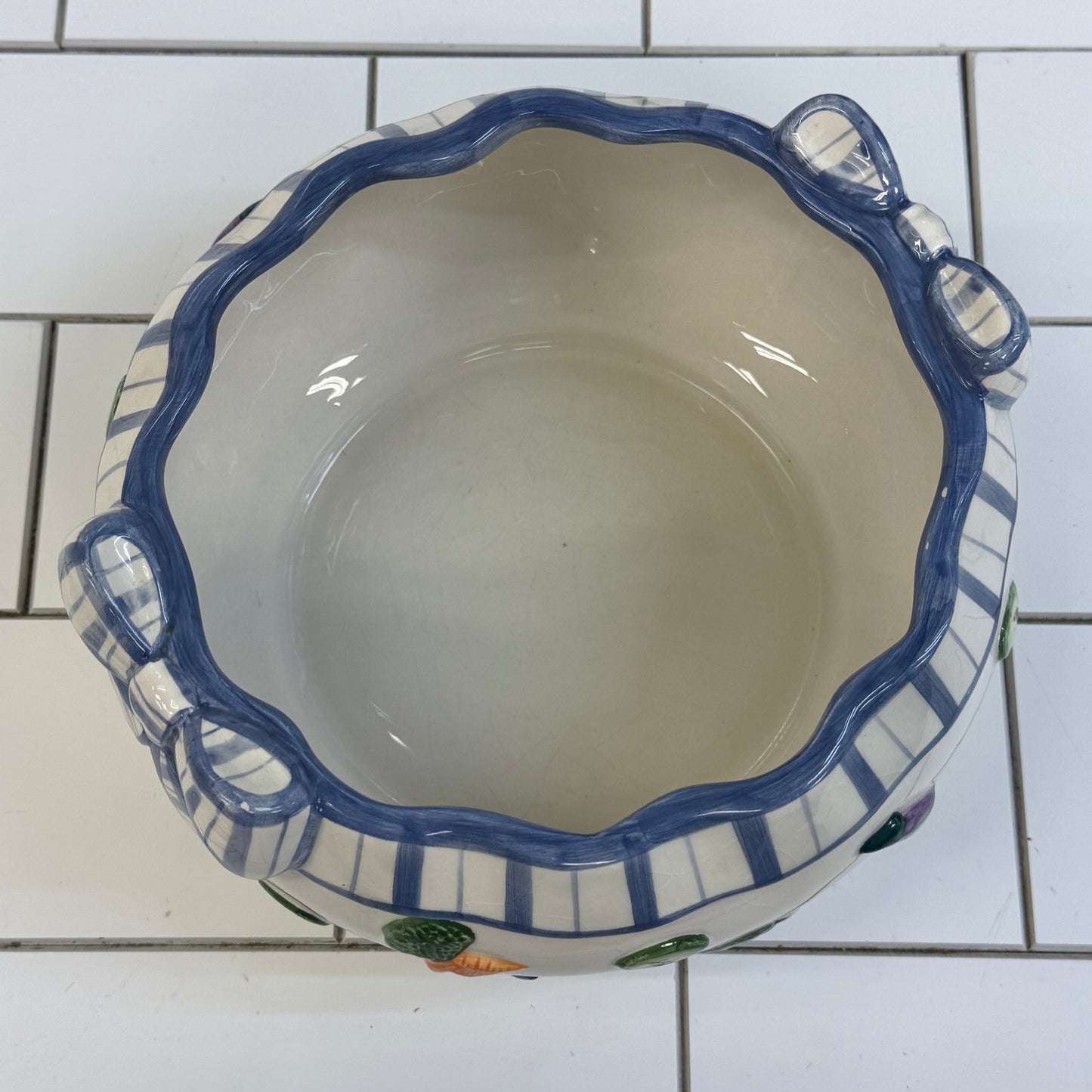 Fitz and Floyd Vegetable Garden Ceramic Serving Bowl 1990s